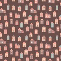 house seamless pattern hand drawn, . wallpaper, textiles wrapping paper background vector