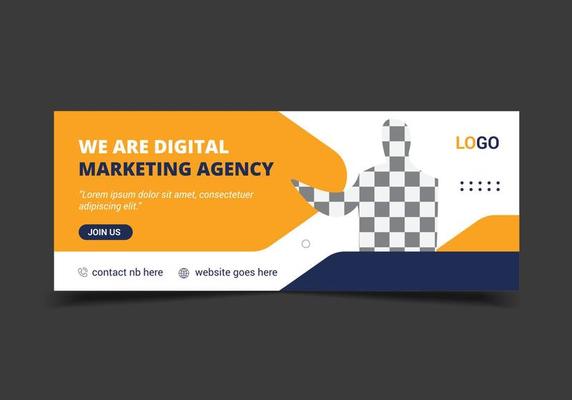Digital marketing business agency social media design cover template, web banner template, Abstract banner design for ads, flyer