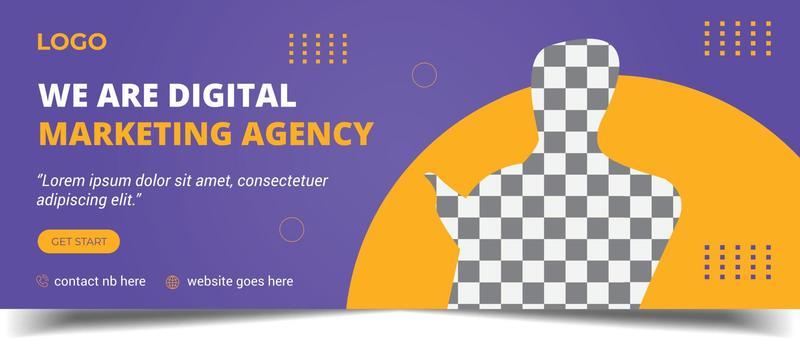Digital marketing business agency social media design cover template, web banner template, Abstract banner design for ads, flyer