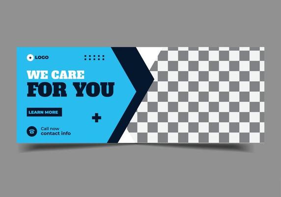 Medical social media post template, health banner template for social media, cover, web banner template