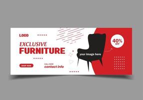 furniture social media post template, web banner template vector