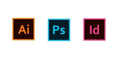 Adobe software logo icons vector on white background