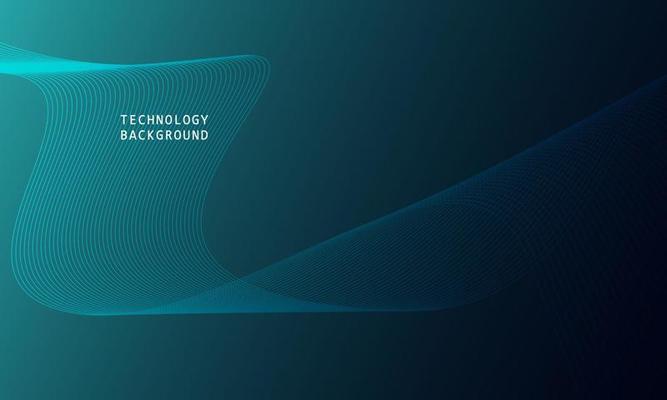 abstract wave technology background with blue light smooth and flow.