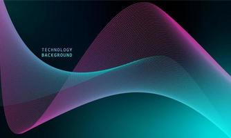 abstract wave technology background with blue light smooth and flow. vector