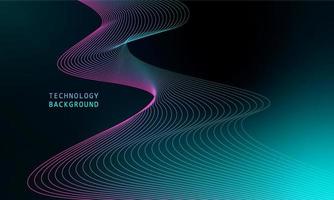 abstract wave technology background with blue light smooth and flow. vector