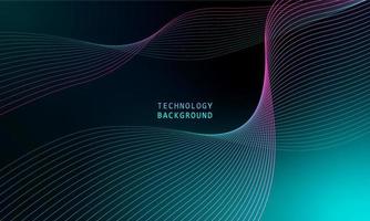 abstract wave technology background with blue light smooth and flow. vector