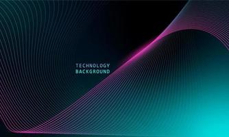 abstract wave technology background with blue light smooth and flow. vector