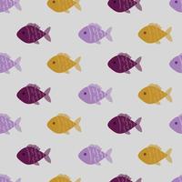 Seamless vector pattern with cute colorful fish
