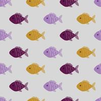 Seamless vector pattern with cute colorful fish