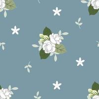 Seamless jasmine pattern, vintage style. vector