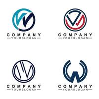 W Letter Logo Template vector illustration design