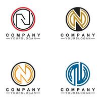 Letter N circle Concept Logo Vector Design Template