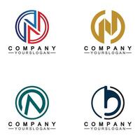 Letter N circle Concept Logo Vector Design Template