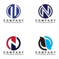 Letter N circle Concept Logo Vector Design Template