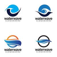 water wave logo design template vector