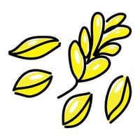 Continuous drawing in one line. Ears of wheat. Line style vector