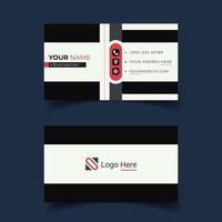 plantilla de tarjeta de visita moderna minimalista y limpia roja y negra lista para imprimir vector