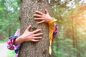 Tree hugging nature photo