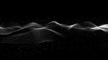 Black and white Color Digital Particles Wave Flow With Bokeh and Dust, Digital Abstract Background photo