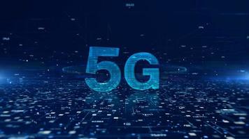 Representación 3d de conexión de alta velocidad 5g, conexión de datos de red de tecnología, red de datos digitales y seguridad cibernética, fondo futurista conceptual foto