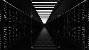Digital data network servers in a server room of a data center or ISP with Electric circuit high speed data transfer photo