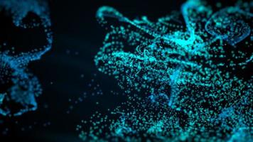 Fluid blue and green particles flowing beautiful with depth of field abstract background photo