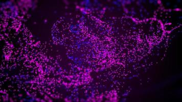 Fluid blue and purple particles flowing beautiful with depth of field abstract background photo