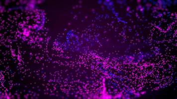 Fluid blue and purple particles flowing beautiful with depth of field abstract background