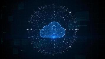 computación en la nube de seguridad cibernética, protección de la red de datos digitales. análisis de datos de conexión de alta velocidad. red de código binario de datos de tecnología que transmite el concepto de fondo de conectividad. foto