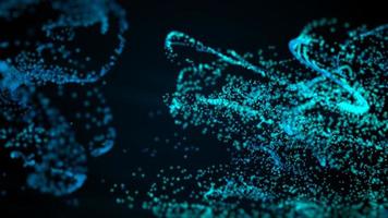 Fluid blue and green particles flowing beautiful with depth of field abstract background photo