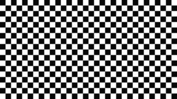 Chess cells background. Black squares with white texture geometric surface repeat monochrome mosaic with classic repeat and optical vector illusion