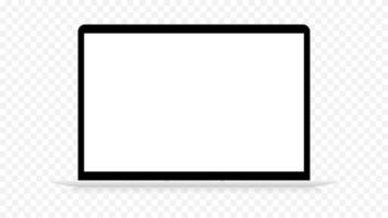 plantilla aislada portátil realista. marco negro vacío con elegante maqueta dispositivo digital de teclado blanco con cuerpo delgado estilo de vector táctil moderno