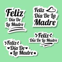 Dia De La Madre Mothers Day Lettering Stickers Collection Design vector