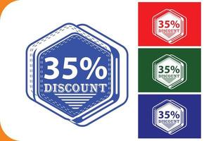 35 percent off new offer logo and icon design template vector