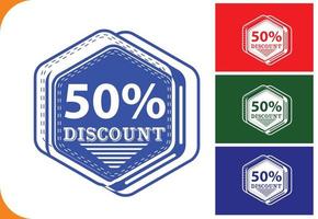 50 percent off new offer logo and icon design template vector