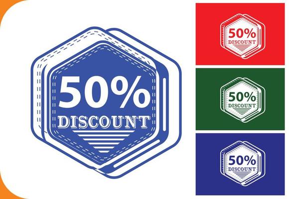 50 percent off new offer logo and icon design template