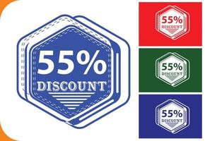 55 percent off new offer logo and icon design template vector