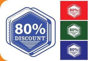 80 percent off new offer logo and icon design template vector