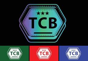 tcb carta nueva plantilla de diseño de logotipo e icono vector