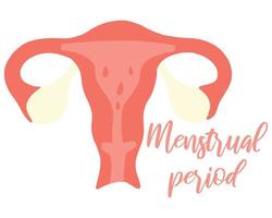 menstruación femenina.banner con período de menstruación. período menstrual. útero. vector