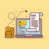 Tax payment concept online payment cartoon illustration flat vector isolated object