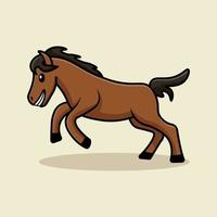 Happy horse cartoon illustration flat vector isolated object