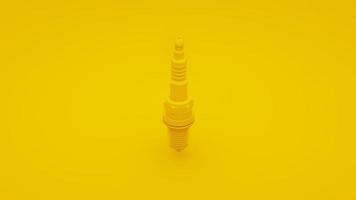 Yellow Spark Plug. 3D illustration photo