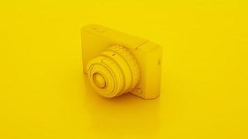 Yellow Compact Camera. 3D illustration photo