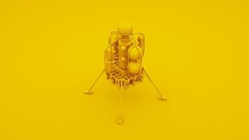 Yellow Space Lander. 3D illustration photo