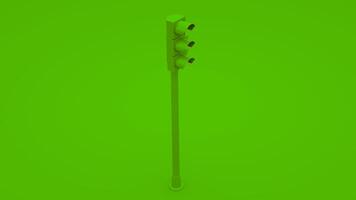 Green Traffic Light Signals. 3D illustration photo