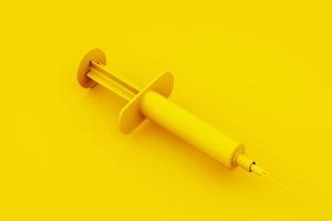 Yellow dental syringe. 3D illustration photo