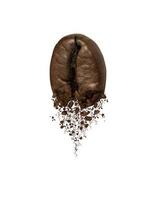 close up of coffee bean splashing photo