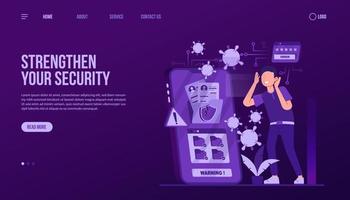 Strengthen Your Security Landing Page Template vector