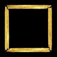 Square golden frame on black background. Vector border, frame. Golden border design. Luxury banner background design.Photo frame. Banner, invitation.